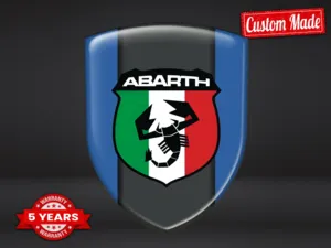 Fiat Abarth Stickers Dôme Époxy Finition Perso Étiquettes Premium